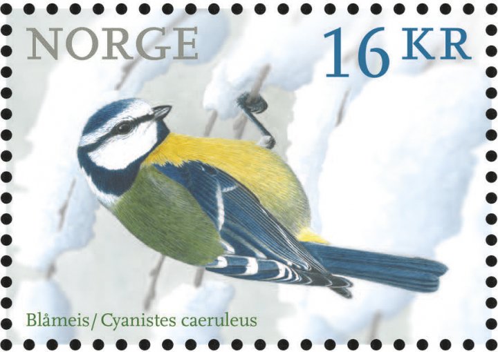 Blåmeis frimerke 2. januar 2015