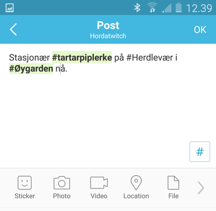 Skrive melding på Band Skrive melding på Band