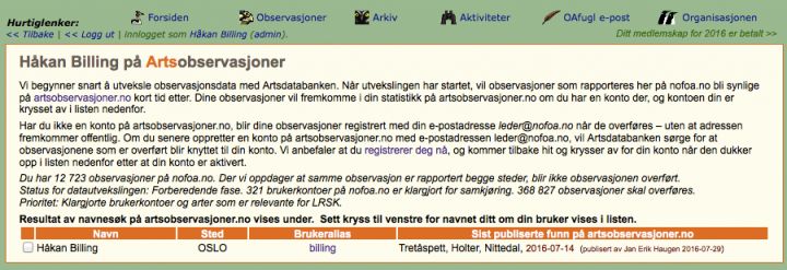 Etter innlogging, brukere ikke synkronisert