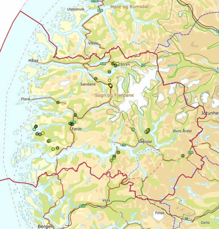 Mulig hekkeutbredelse av trane i Sogn og Fjordane Mulig hekkeutbredelse av trane i Sogn og Fjordane