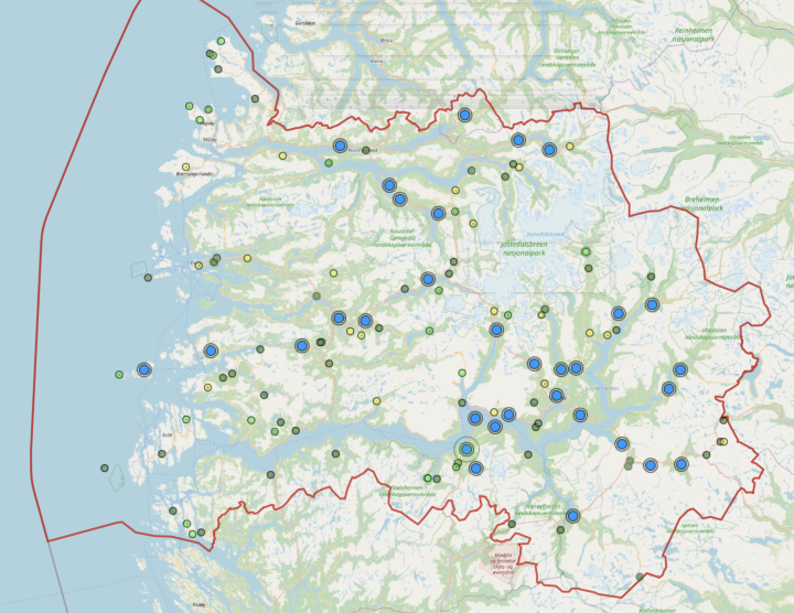 Fig 1: Gulspurv Sogn og Fjordane 1970-2020