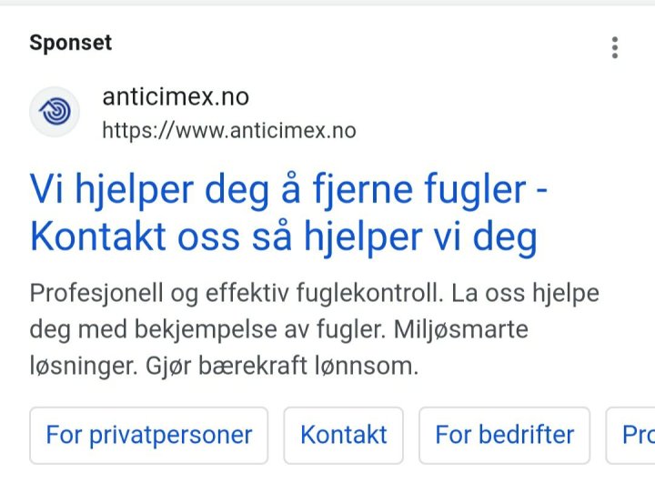 Vi fjerner fugler