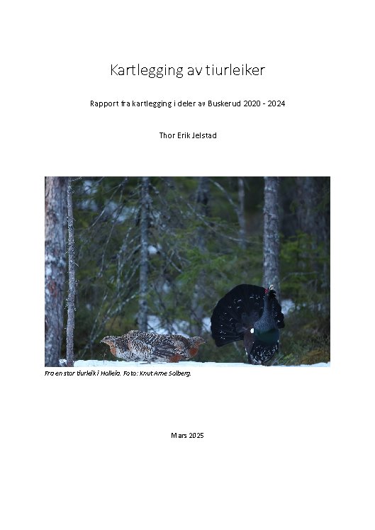 Kartlegging av tiurleiker i Buskerud 2020-2024 Kartlegging av tiurleiker i Buskerud 2020-2024