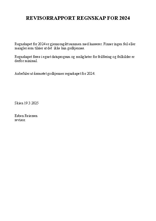 Revisorrapport for 2024